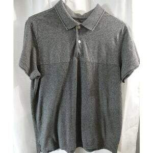 Goodfellow & Co Men's XL Polo Shirt Charcoal Gray Stripes Short Sleeves